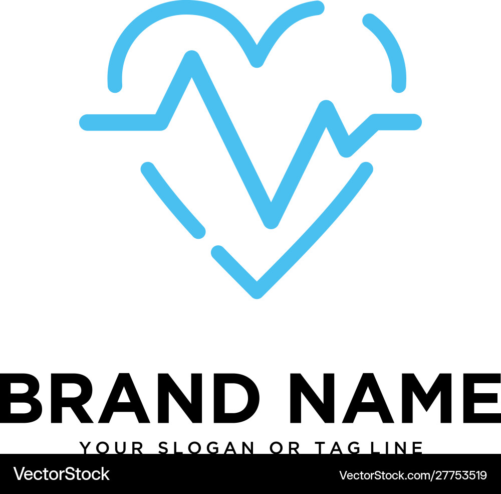 Konzept Logo Design Herzfrequenz Vorlage Vektorbild