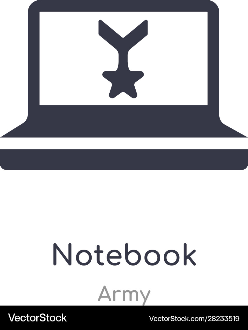 Notebook icon isolated from army vector image