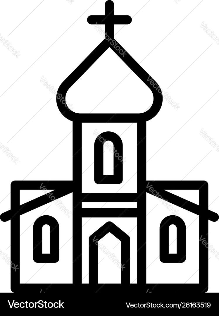 Orthodox church icon outline style Orthodox church icon outline style vector image