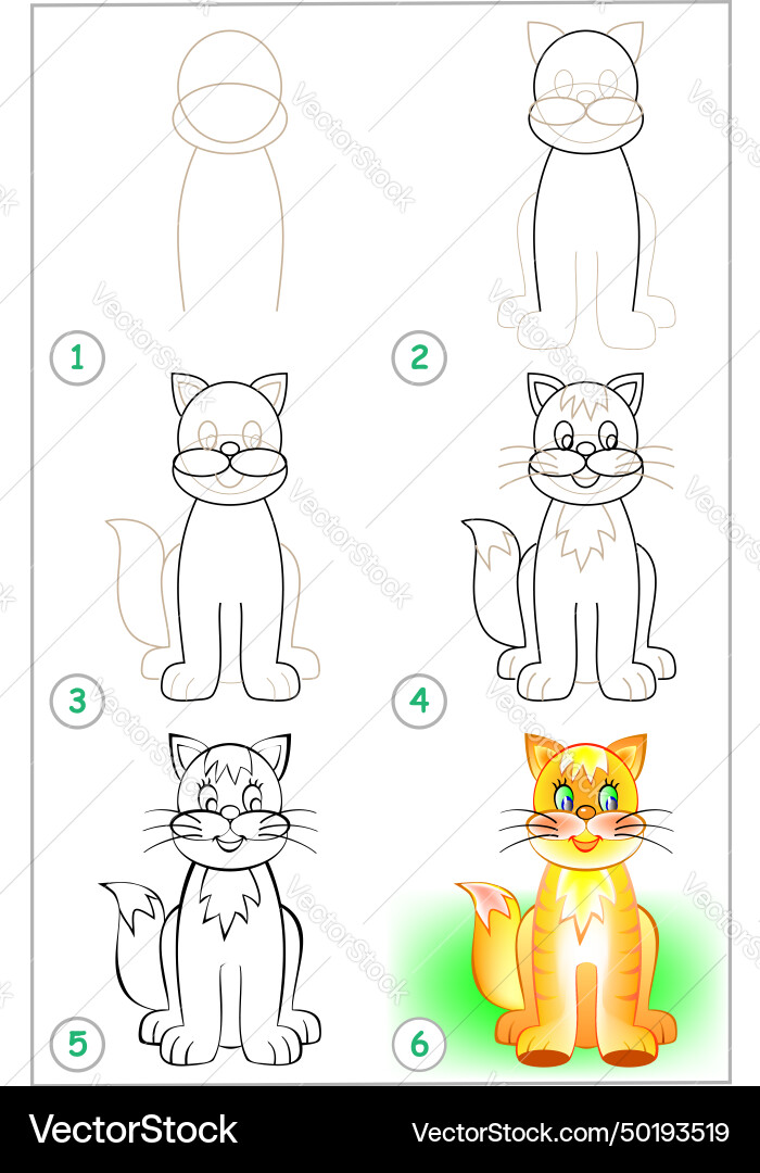 Page shows how to learn step by draw Page shows how to learn step by draw vector image