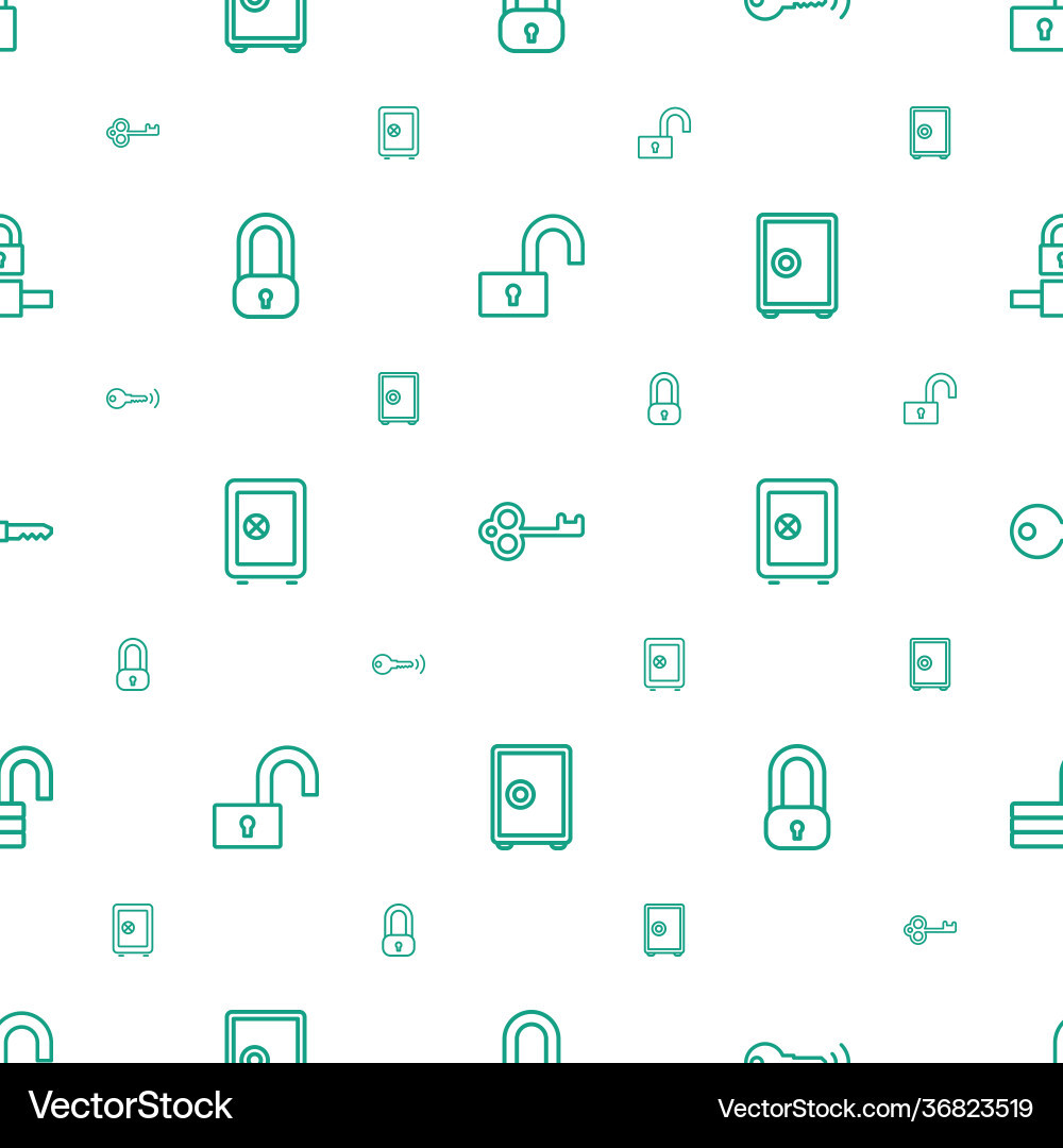 Password icons pattern seamless white background vector image