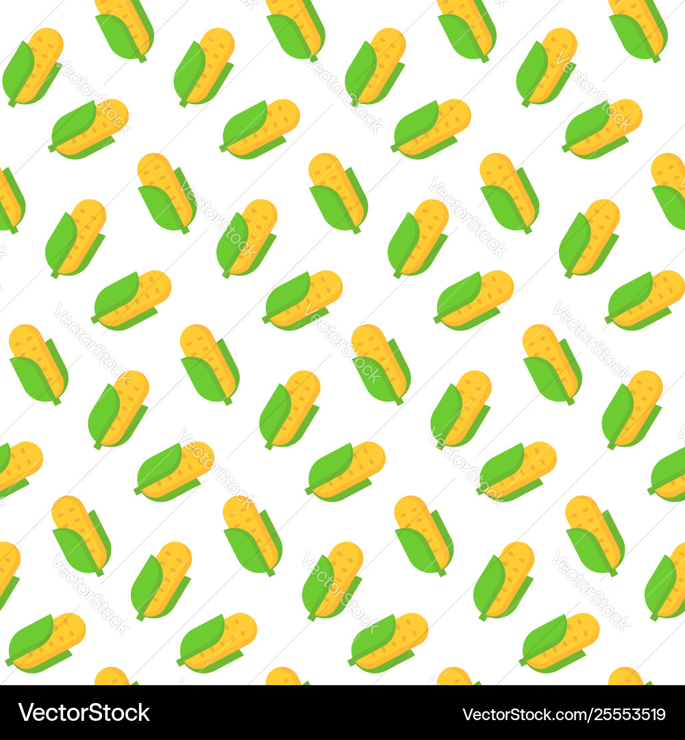 Seamless pattern with corn in flat style Seamless pattern with corn in flat style vector image