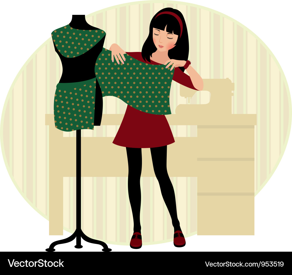 Seamstress and Mannequin Vector Image