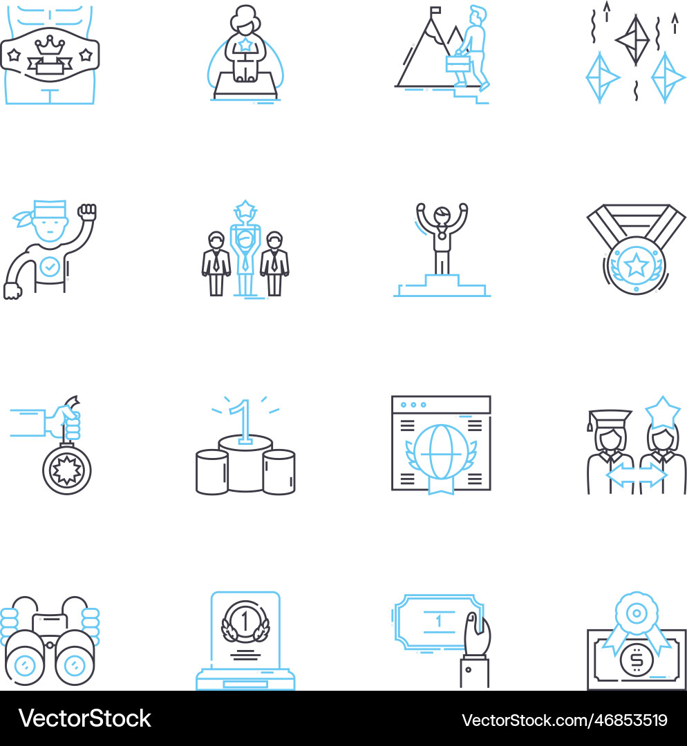 Testing stage linear icons set quality assurance Testing stage linear icons set quality assurance vector image
