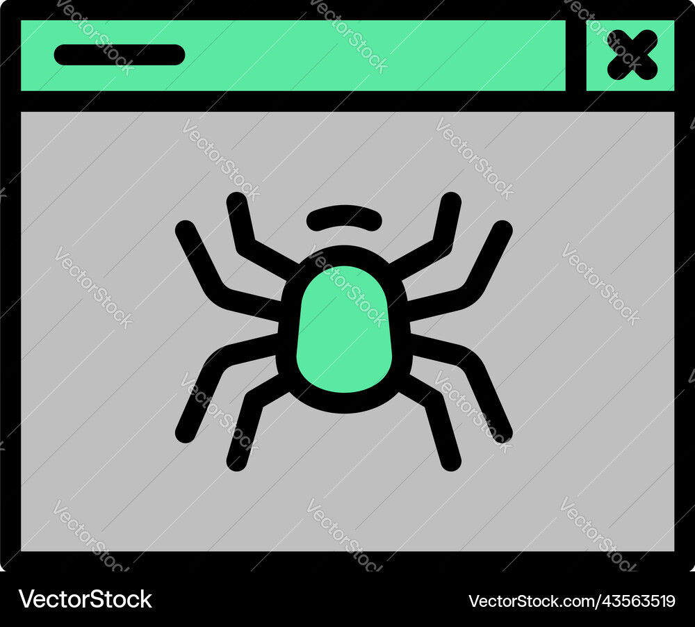 Web bug icon outline computer security Web bug icon outline computer security vector image