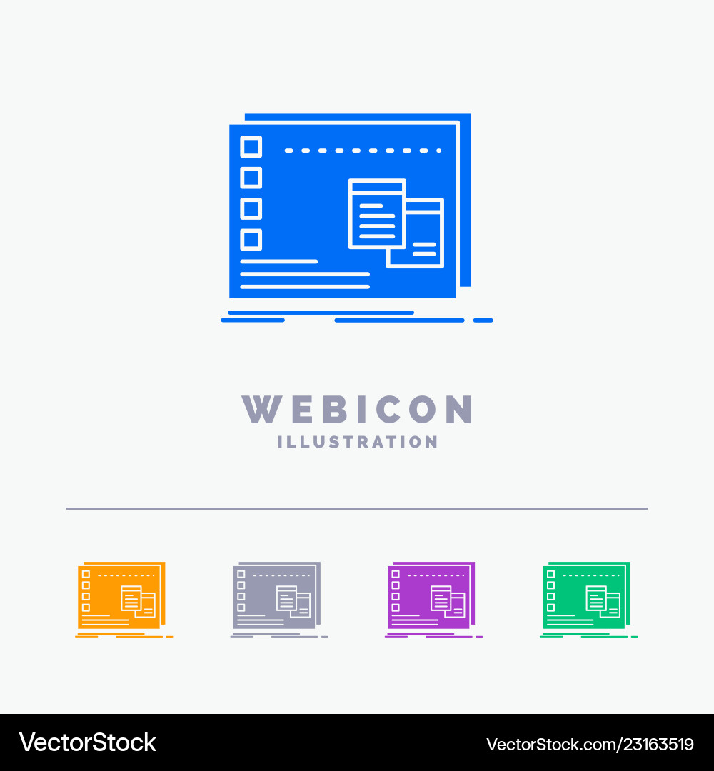 Window mac operational os program 5 color glyph Window mac operational os program 5 color glyph vector image