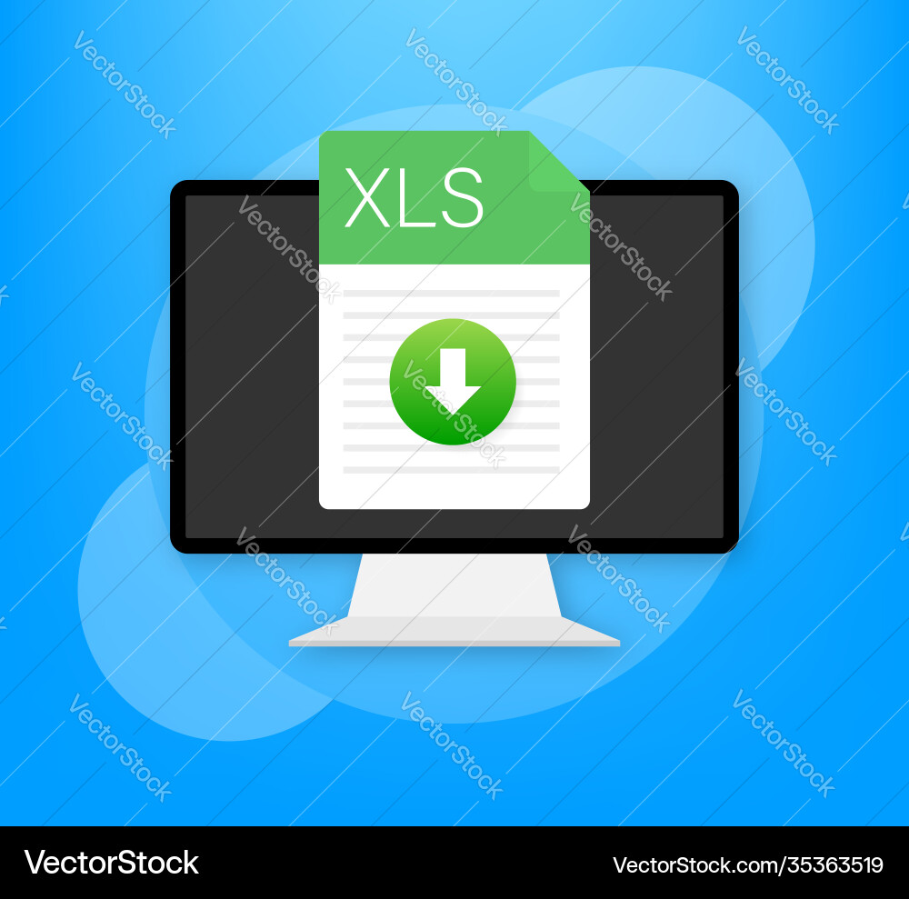 Xls file icon spreadsheet document type modern Xls file icon spreadsheet document type modern vector image
