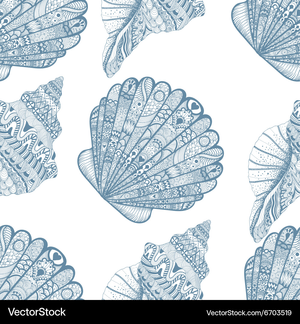 Zentangle Seashell Pattern vector image