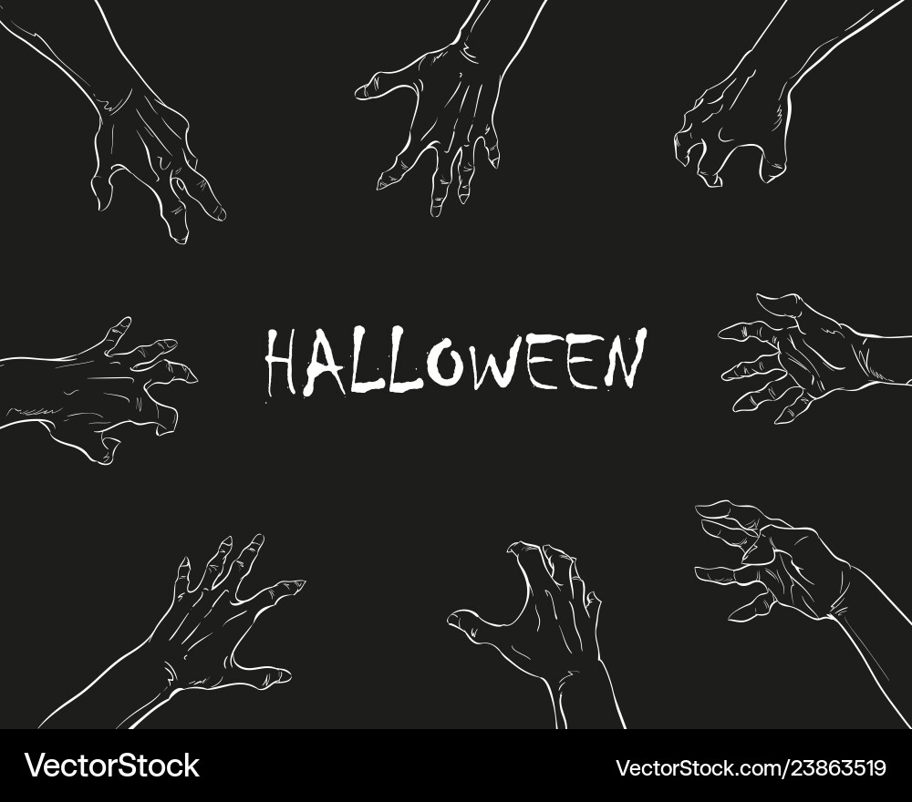 Zombie hands halloween backgrounds Zombie hands halloween backgrounds vector image