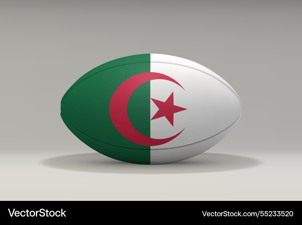 Algeria rugby ball with national flag design Algeria rugby ball with national flag design vector image