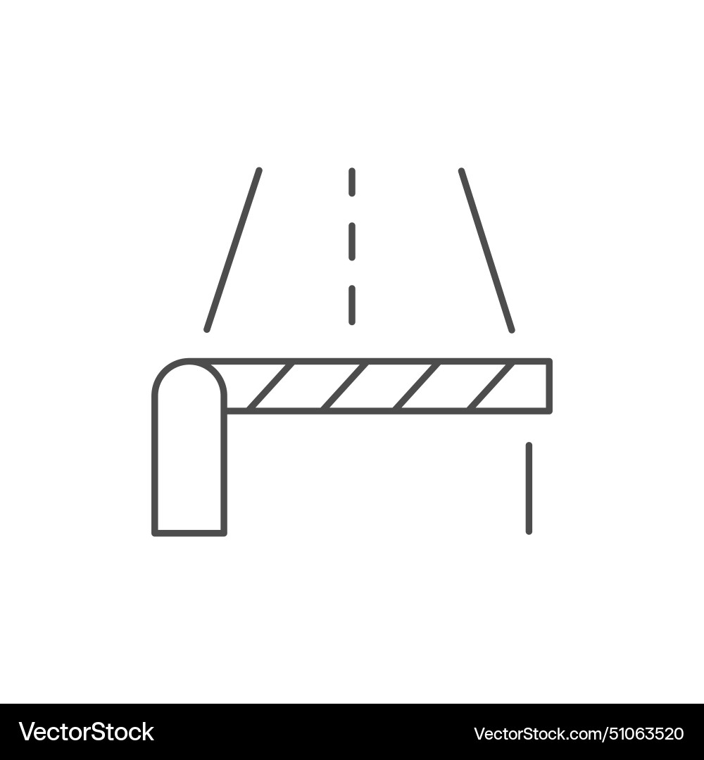 Automatic road barrier line icon Automatic road barrier line icon vector image