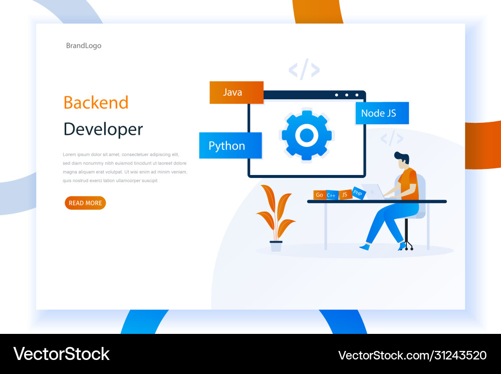 Backend Entwicklung Programmiersprachen Backend Entwicklung Programmiersprachen vektorbild
