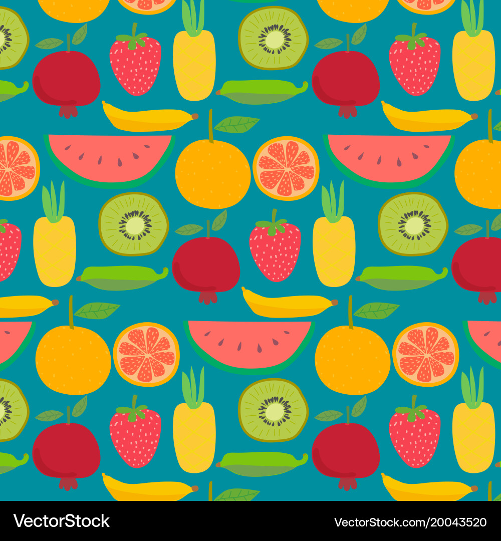 Background with fruits pattern vector image