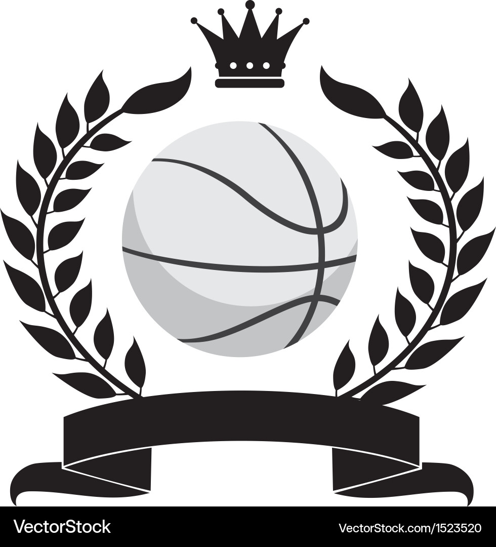 Basketball Wreath Emblem vector image
