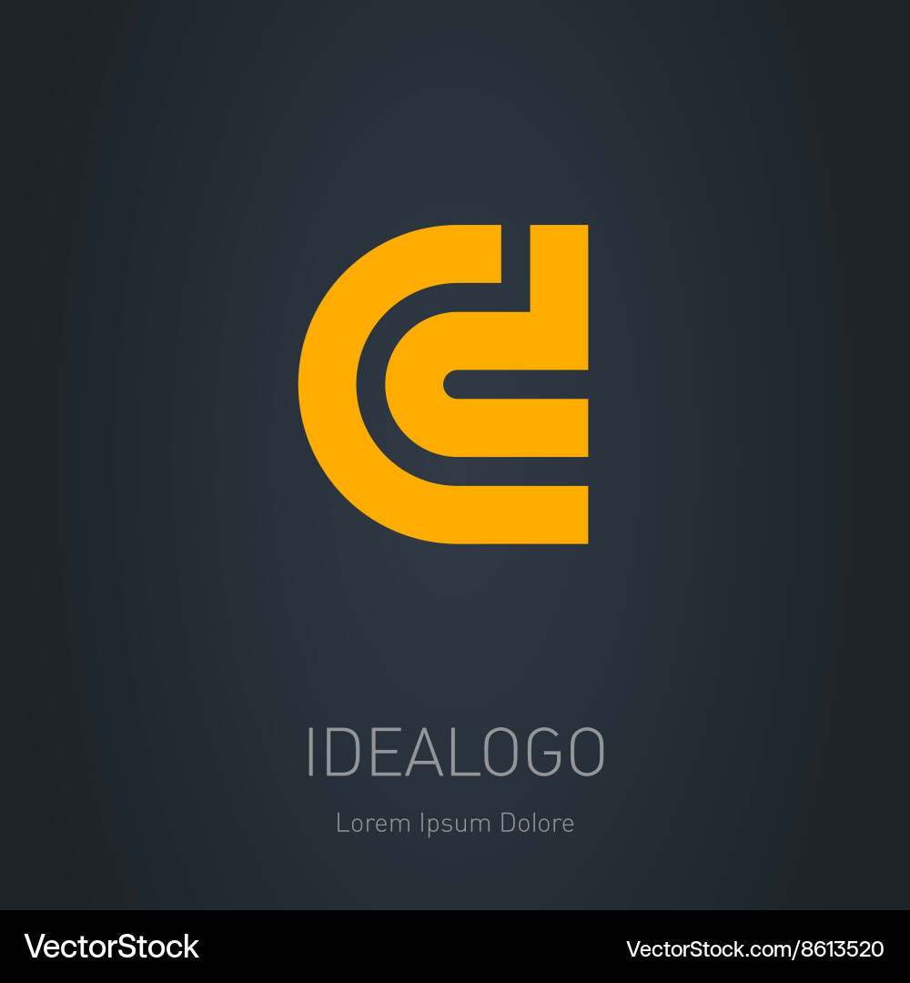 C and D Initial Monogram Logo vector image