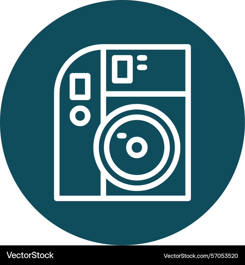 Camera line circle style icon design vector image