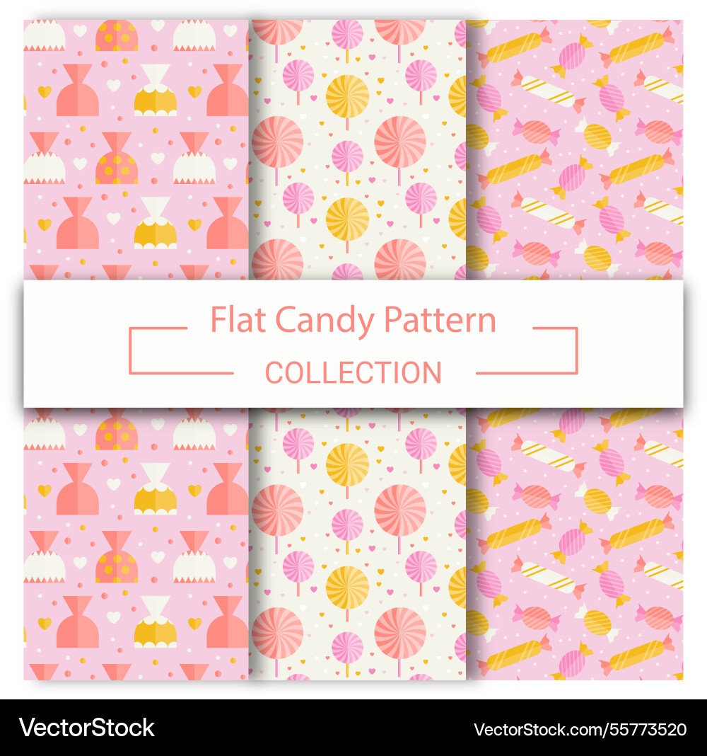 Candy patterns collection with different colors Vector Image