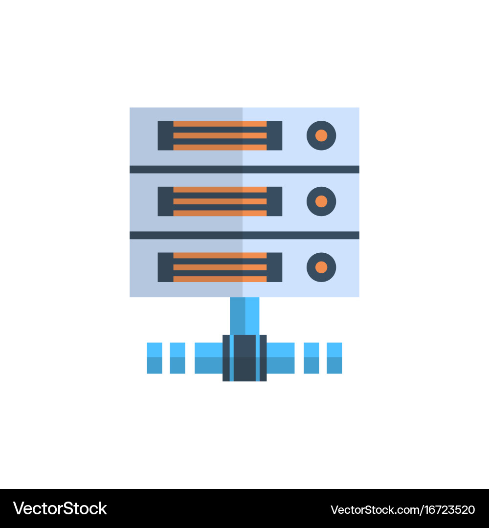 Data center icon cloud computer connection hosting vector image