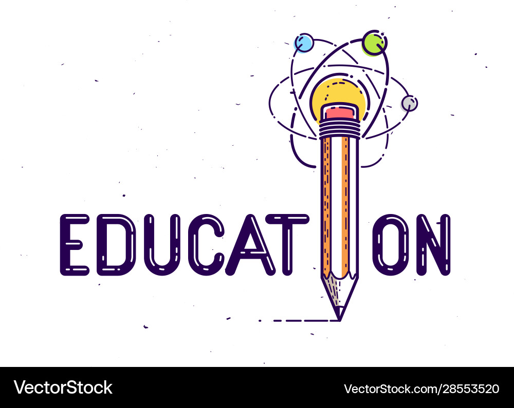 Education word with pencil instead letter i Education word with pencil instead letter i vector image
