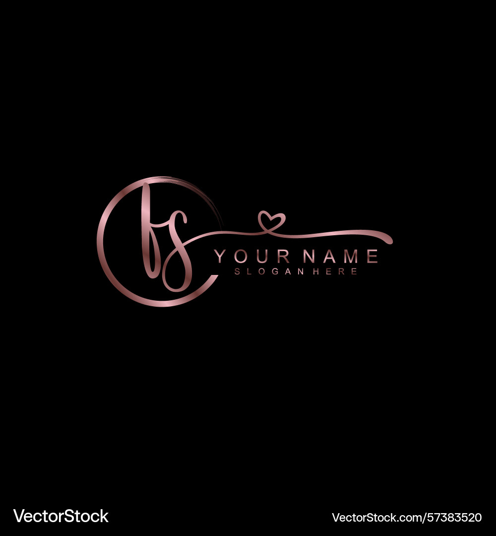 Elegant fs initial handwriting logo collection Elegant fs initial handwriting logo collection vector image
