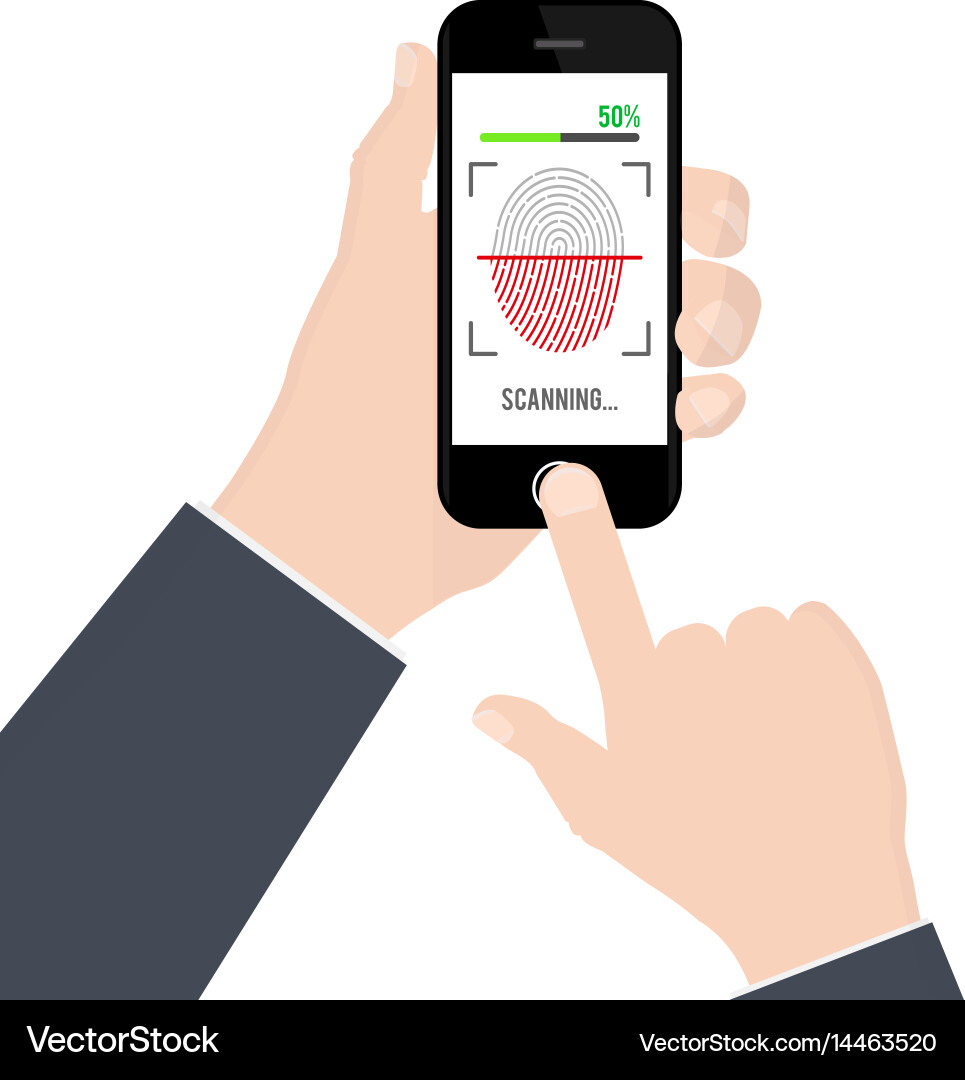 Fingerprint identification or authentication Vector Image