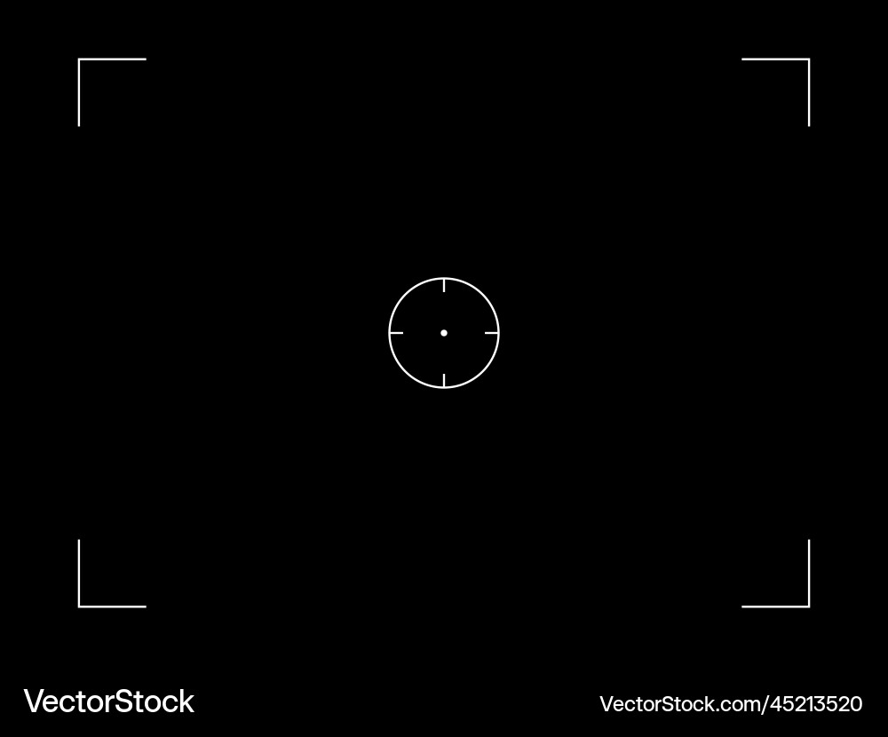 Focusing screen with circle target of the camera Focusing screen with circle target of the camera vector image