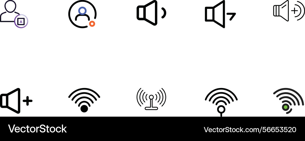 Minimalist icons representing user interface Minimalist icons representing user interface vector image