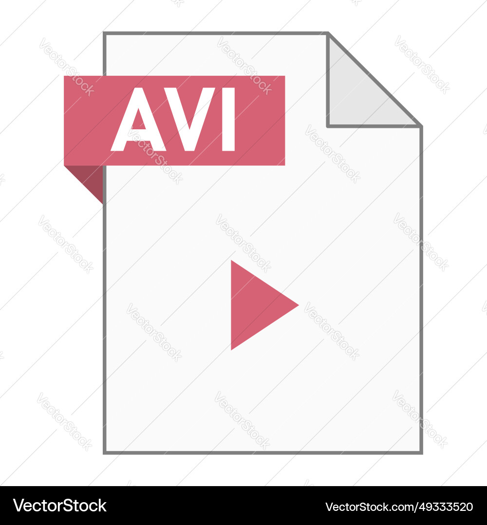 Modern flat design of avi file icon for web Modern flat design of avi file icon for web vector image
