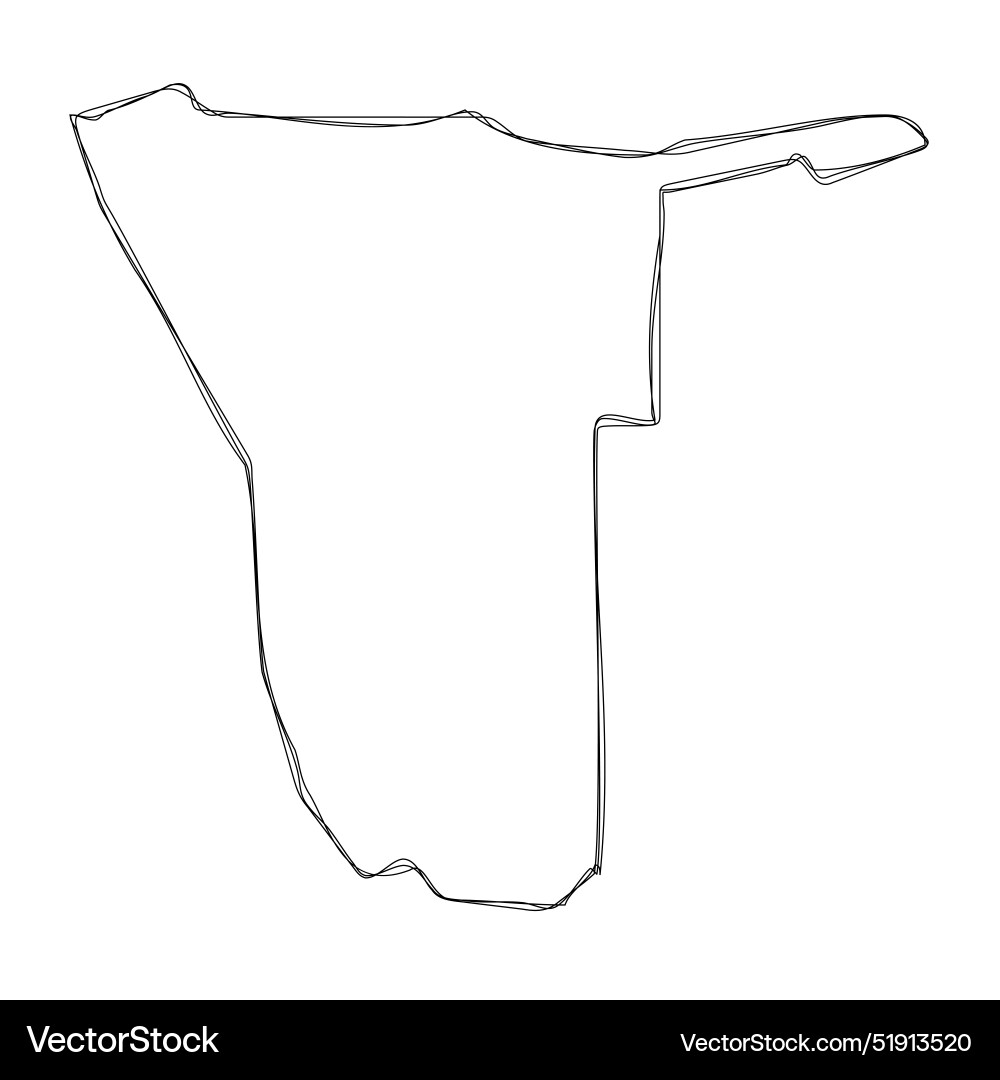 Namibia simplified sketch map Namibia simplified sketch map vector image