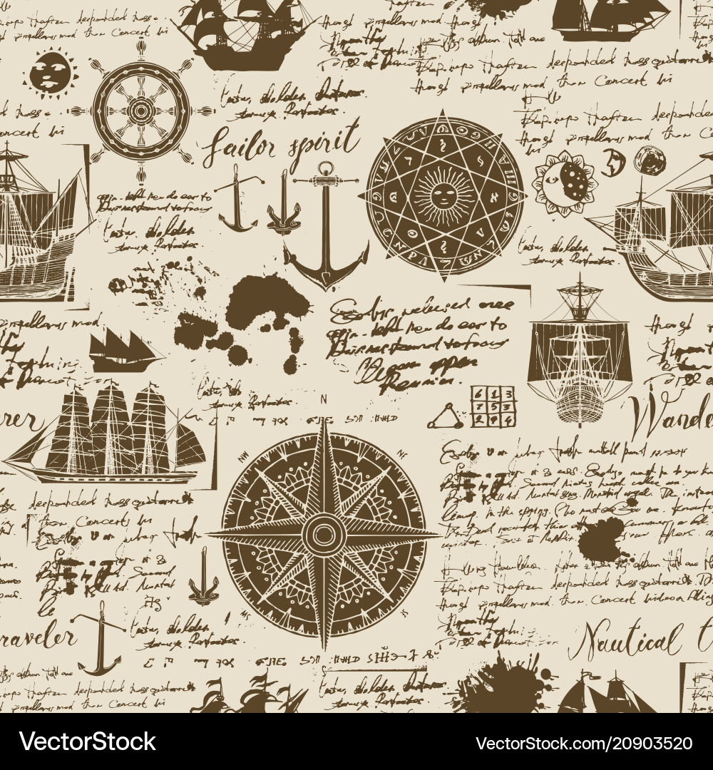 Nautical Travel Background Royalty Free Vector Image
