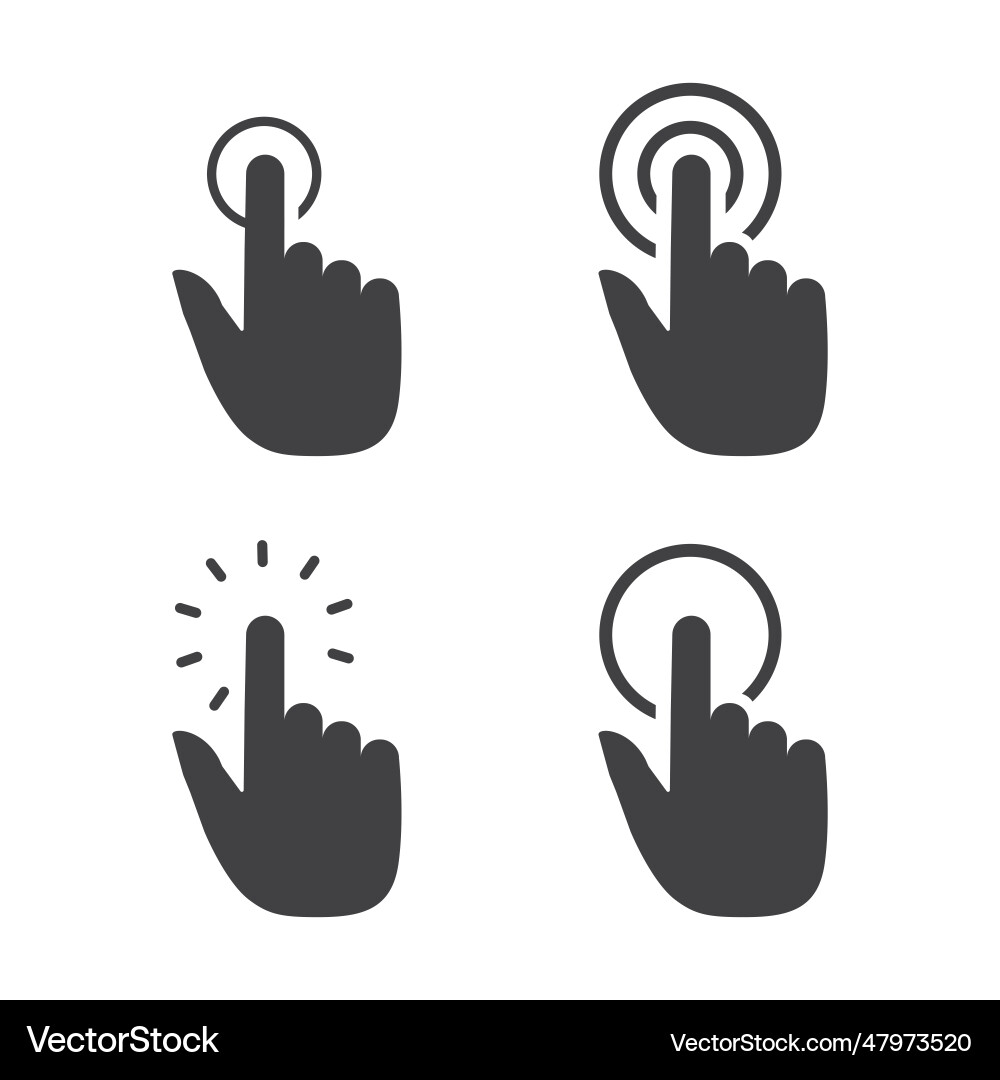 Pointer oder klicken Sie auf Icon Set isoliert flaches Design Pointer oder klicken Sie auf Icon Set isoliert flaches Design vektorbild