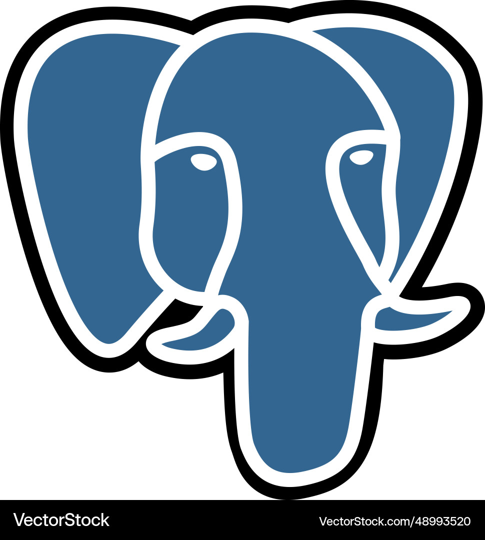 Postgresql Logo Emblem freier und offener Ressourcen Vektorbild