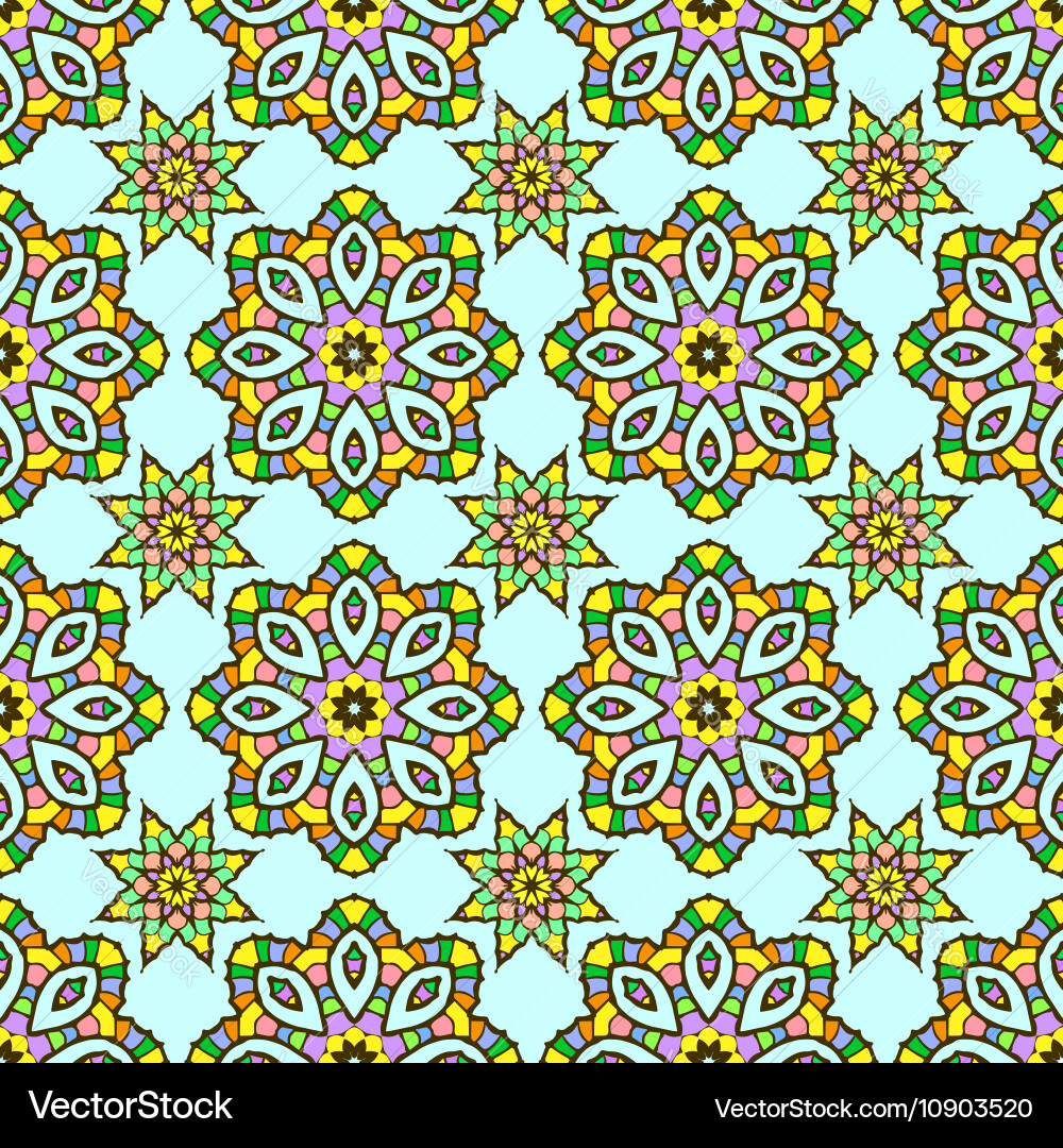 Seamless pattern from abstract elements vector image