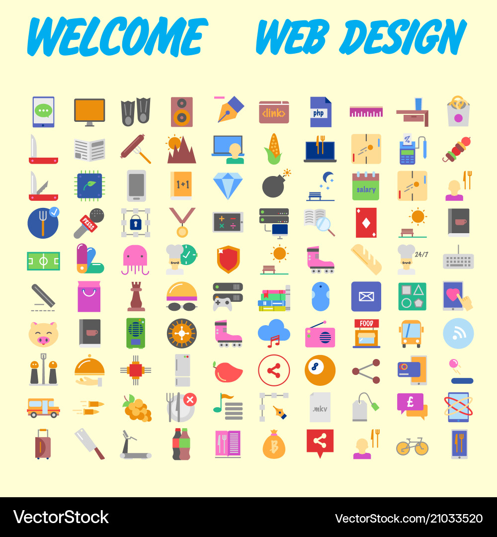 Set of multicolored icons for your design Set of multicolored icons for your design vector image