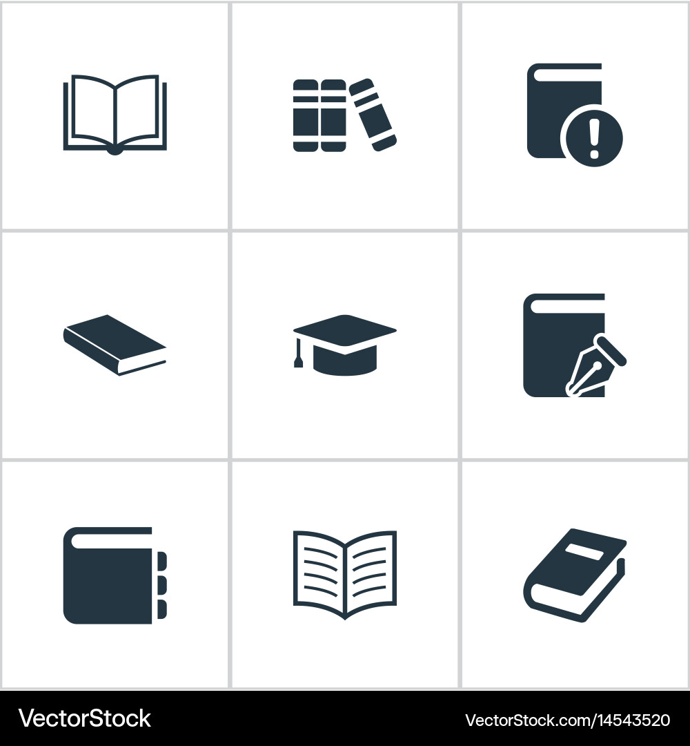 Set of simple reading icons vector image