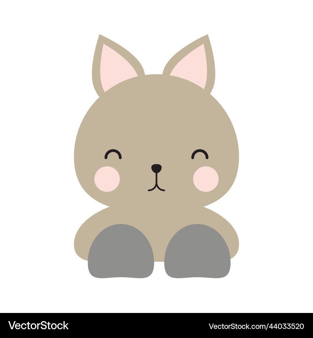 Simple or solid cat doll with front view Vector Image