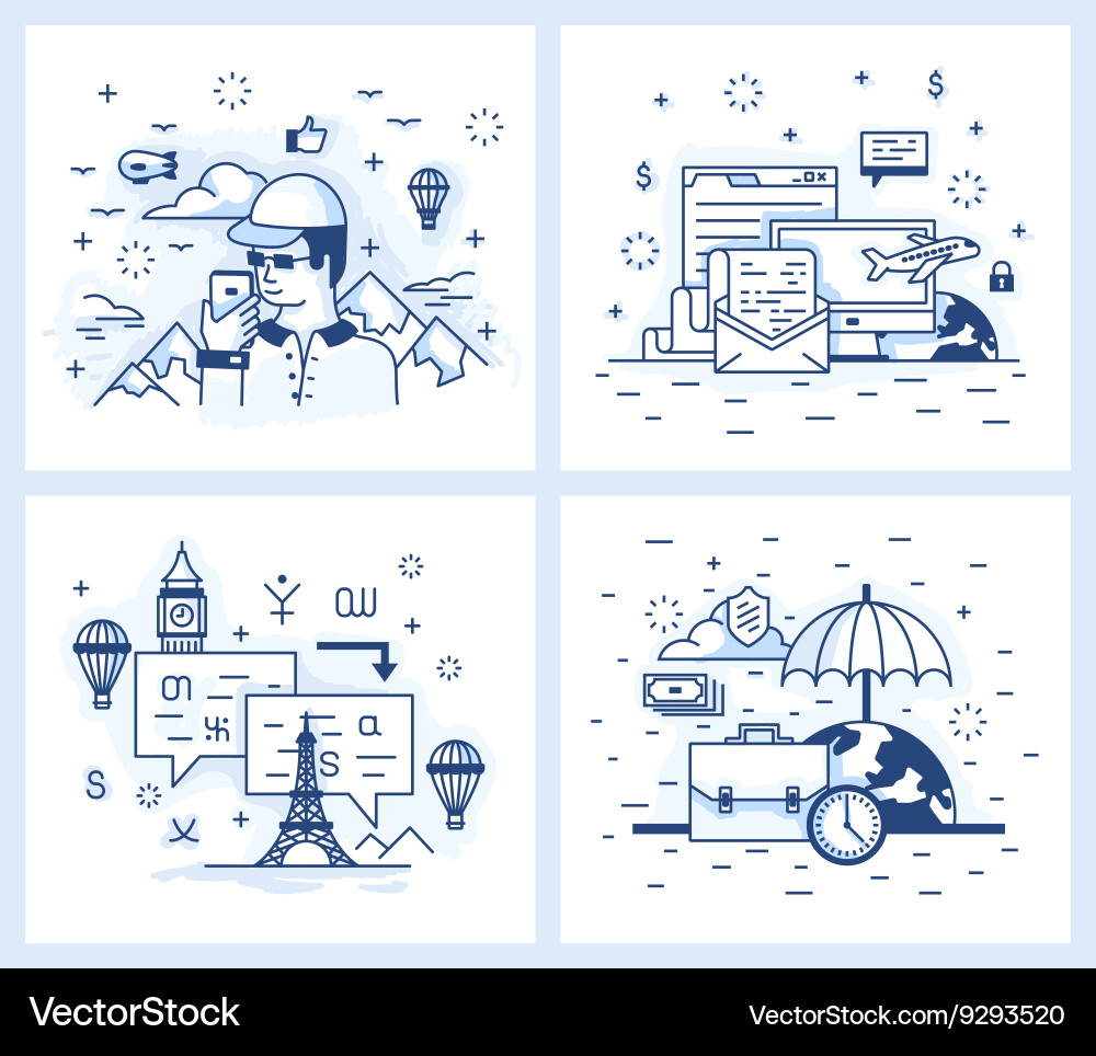 Small of a modern linear style Vector Image