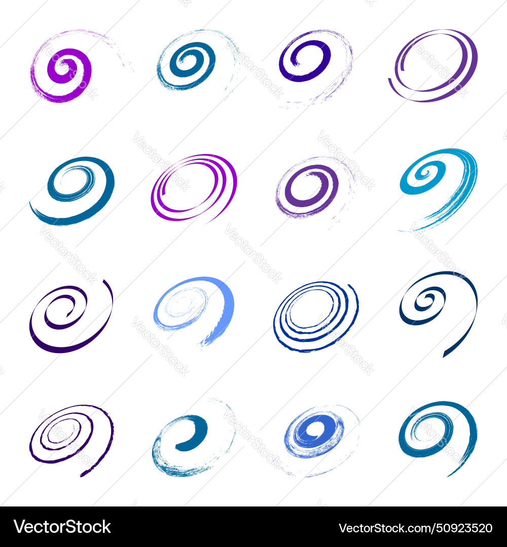 Spiral design elements set Royalty Free Vector Image