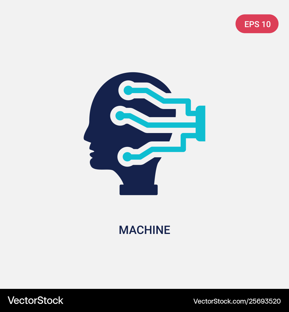 Two color machine icon from artificial Two color machine icon from artificial vector image