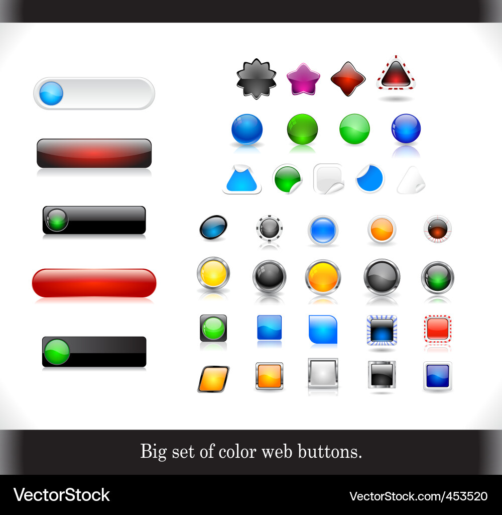 Web design buttons Vector Image