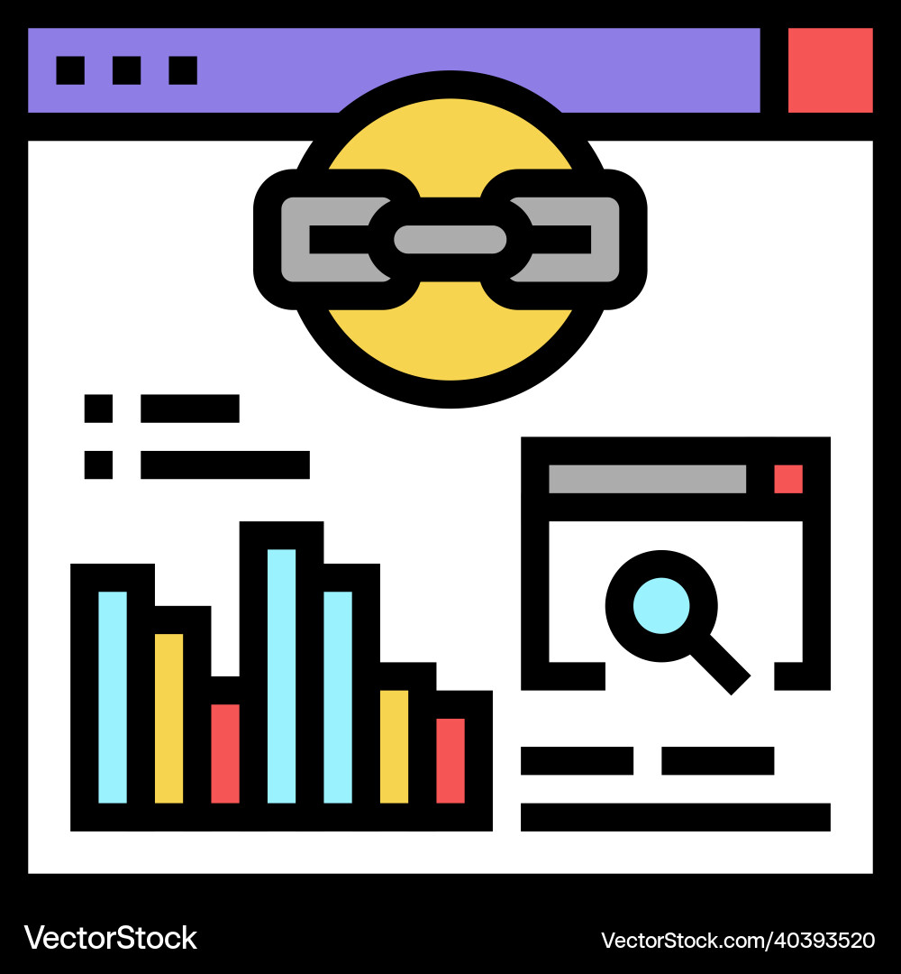 Website link analytics color icon Website link analytics color icon vector image