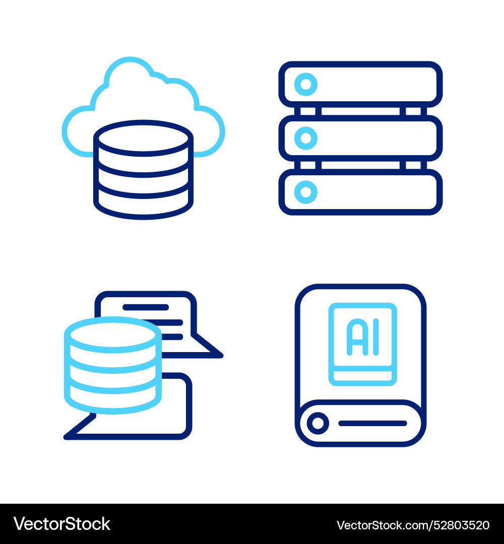 Zeile künstliche Intelligenz ai Server-Daten Zeile künstliche Intelligenz ai Server-Daten vektorbild