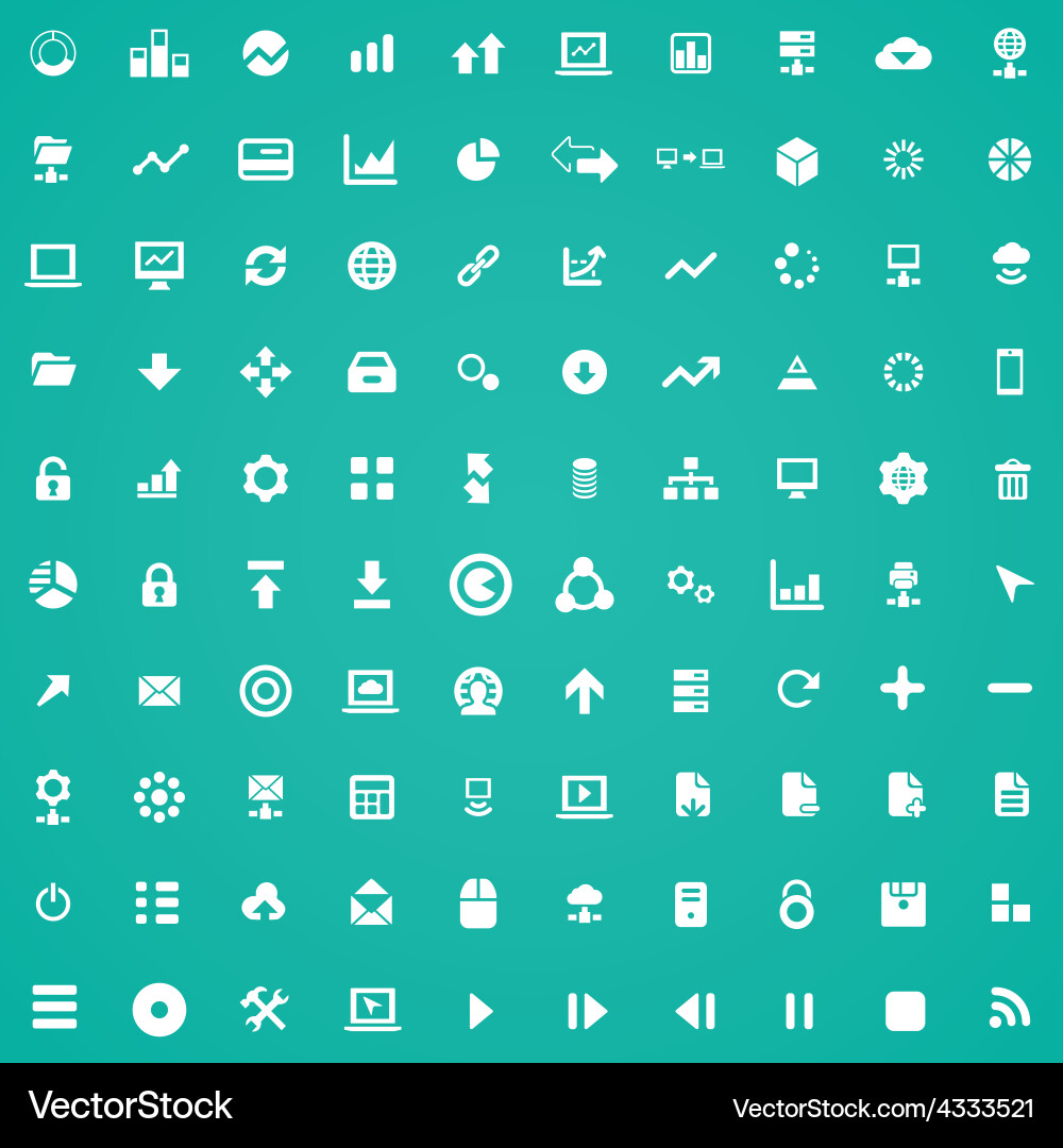 100 big data database icons vector image