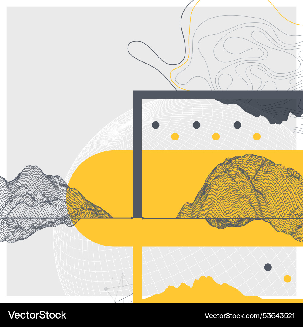Abstract art wireframe background modern science Vector Image