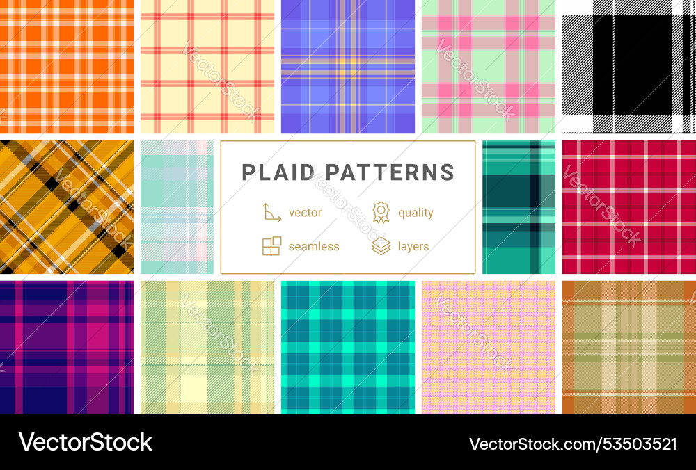 Bold check patterns with stripes and textured Bold check patterns with stripes and textured Vector Image