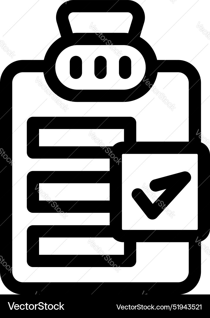 Clipboard showing completed task check mark icon Clipboard showing completed task check mark icon vector image
