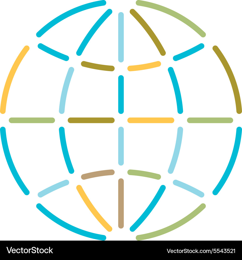 Colorful Earth Globe Logo Royalty Free Vector Image