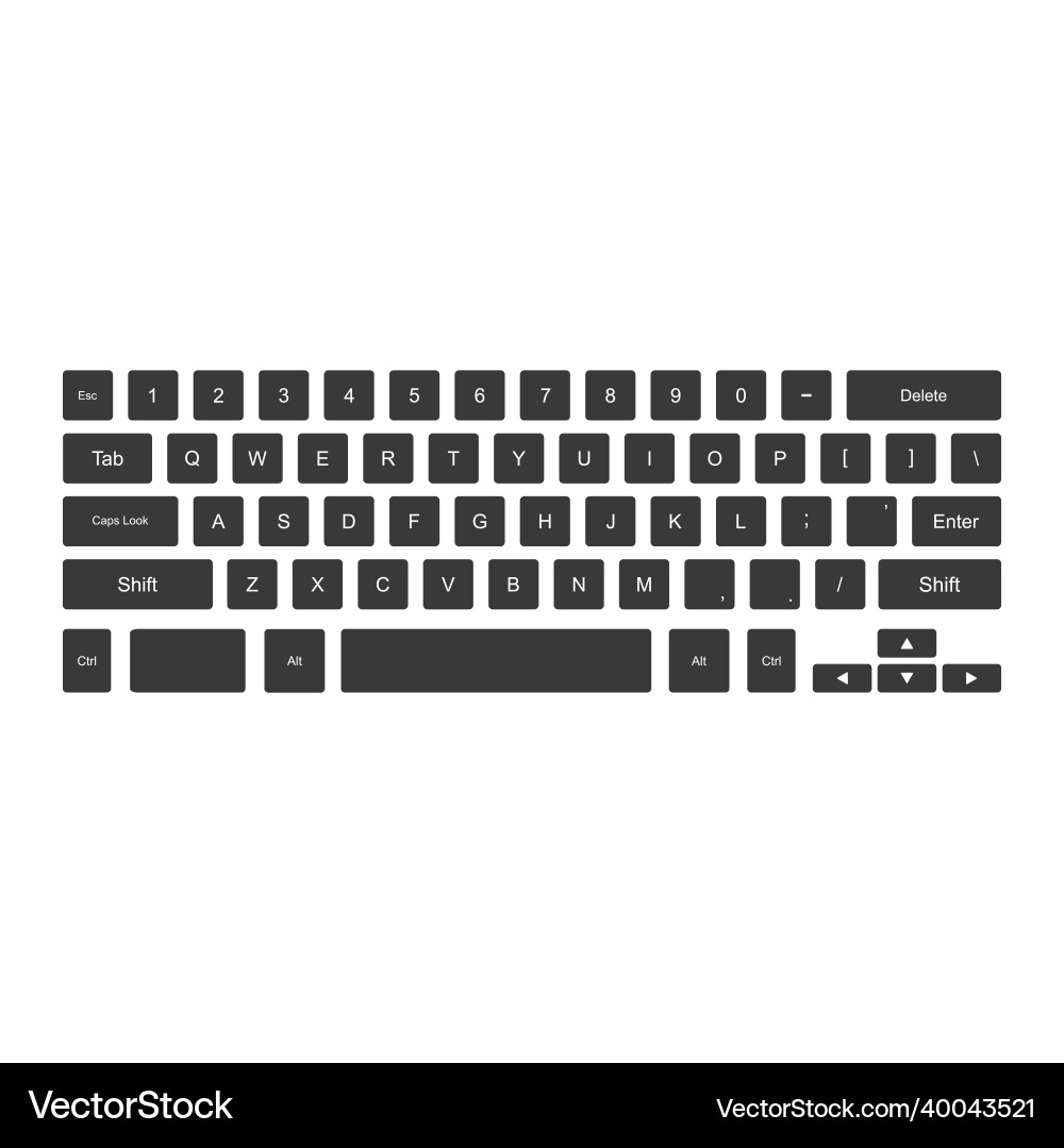 Computer keyboard isolated on grey background Computer keyboard isolated on grey background vector image