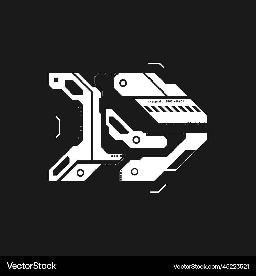 Cyberpunk arrow futuristic interface element Cyberpunk arrow futuristic interface element vector image
