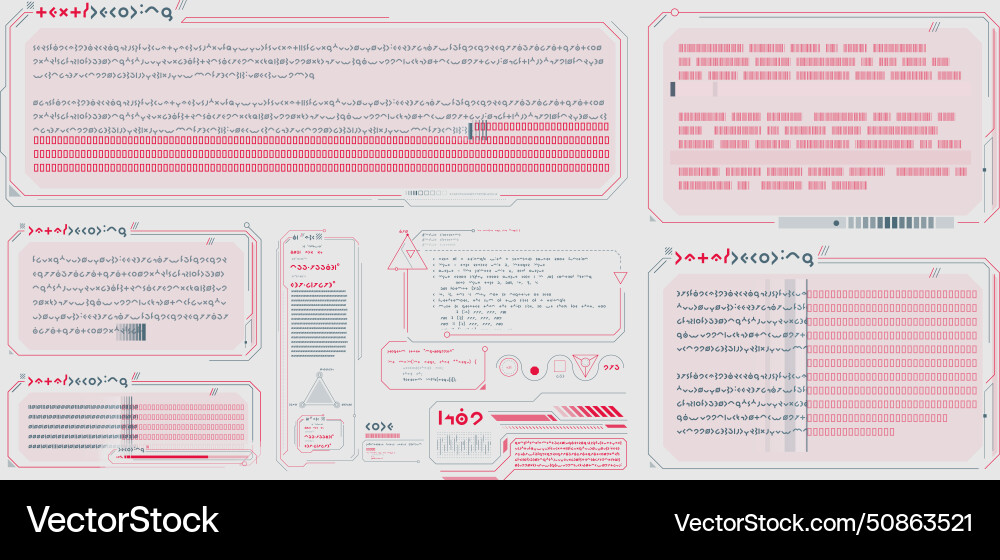 Data elements for sci-fi interface vector image